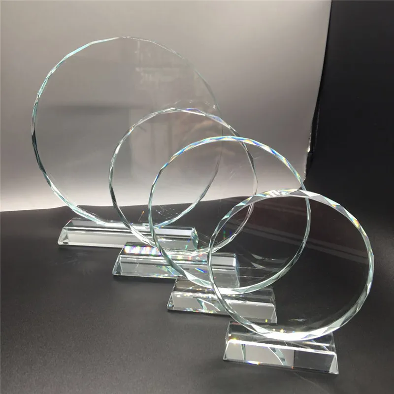 High Quality Crystal Glass Trophy Custom Designed Shape Glass Award with Personalized Logo