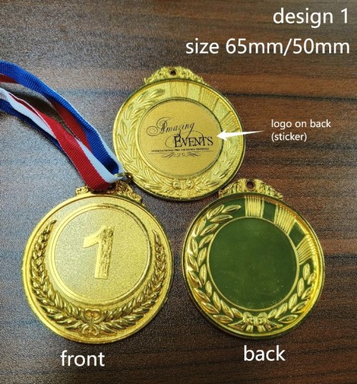 Basketball Football Running Sports Award Zinc Alloy Metal Medal with Customized Logo Printed on the Center