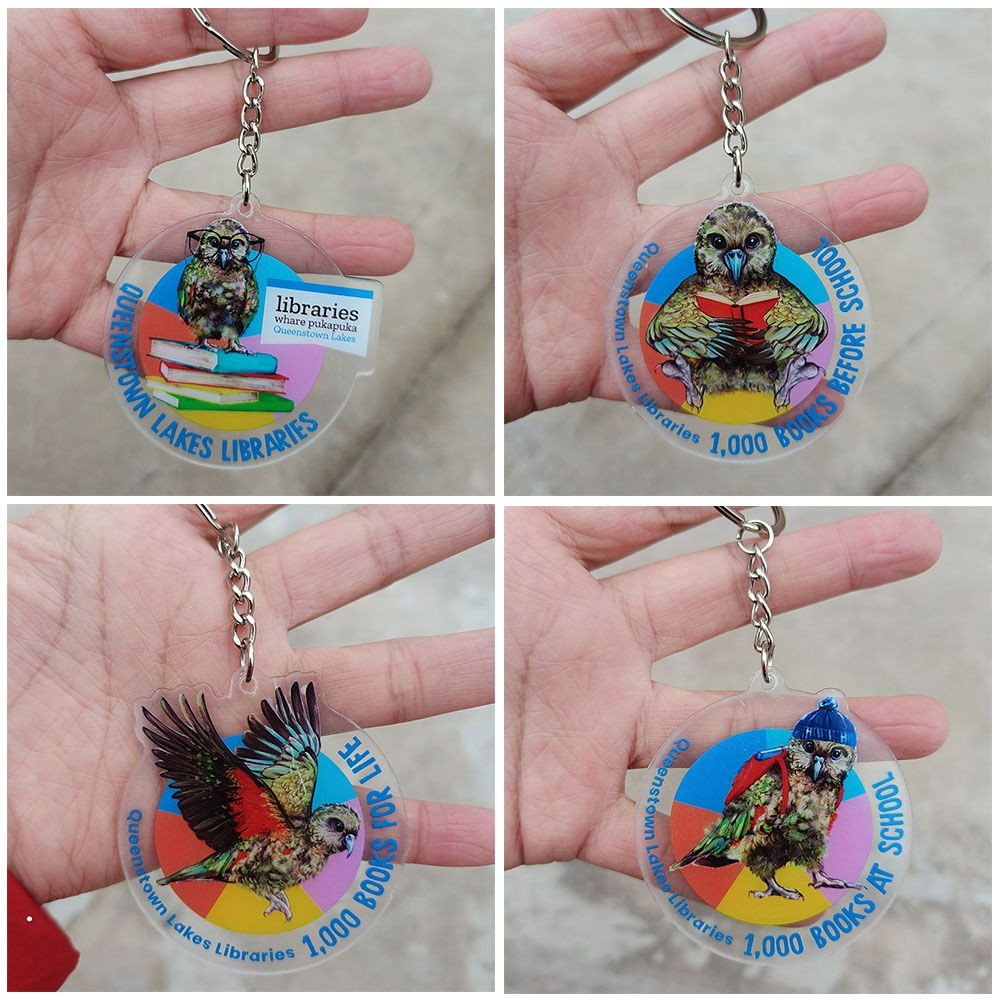 Custom logo printed acrylic keychains