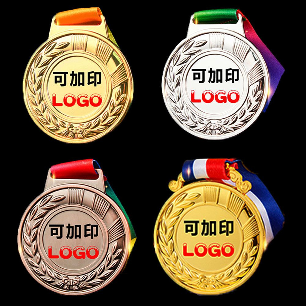 Basketball Football Running Sports Award Zinc Alloy Metal Medal with Customized Logo Printed on the Center