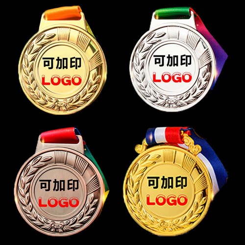 Basketball Football Running Sports Award Zinc Alloy Metal Medal with Customized Logo Printed on the Center