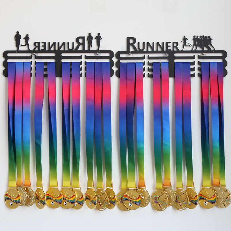 Black medal hanger iron made home use display shelf simple storage rack for collecting medals