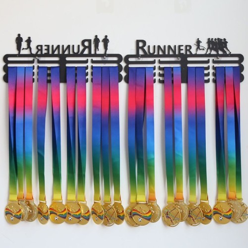 Black medal hanger iron made home use display shelf simple storage rack for collecting medals