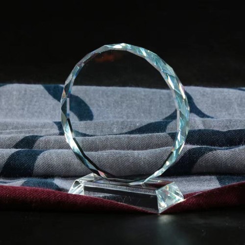 High Quality Crystal Glass Trophy Custom Designed Shape Glass Award with Personalized Logo