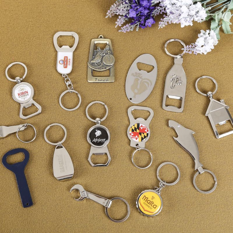 Custom Designed Cap Lifter Keychains Home Used Portable Metal Bottle Openers with customized logo