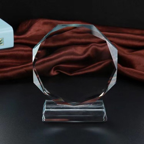 High Quality Crystal Glass Trophy Custom Designed Shape Glass Award with Personalized Logo