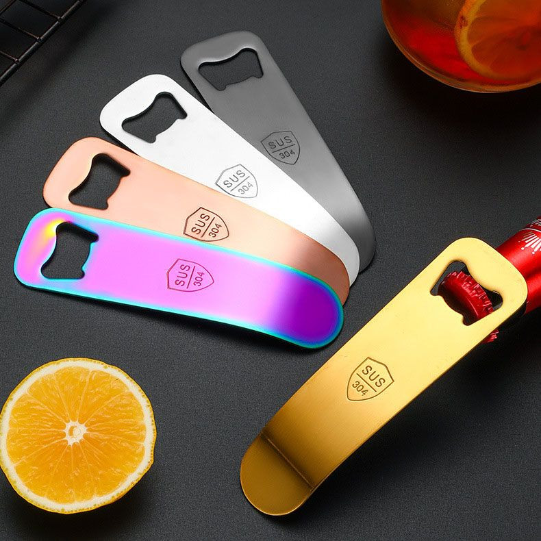 Stainless Steel Bottle Opener Custom Logo Metal Cap Lifter for Beer and Wine