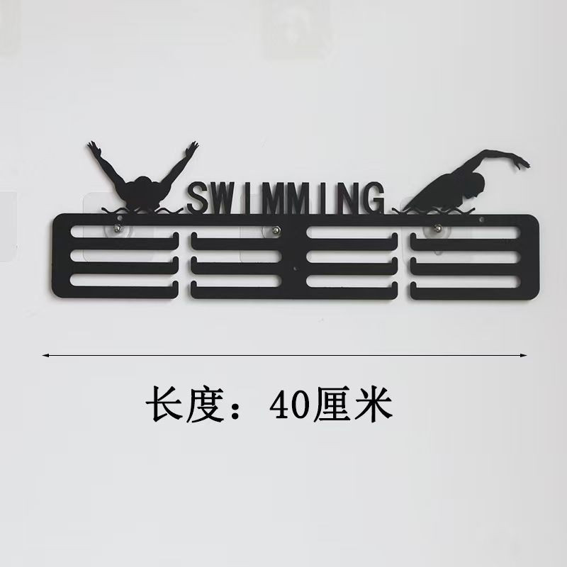 Black medal hanger iron made home use display shelf simple storage rack for collecting medals