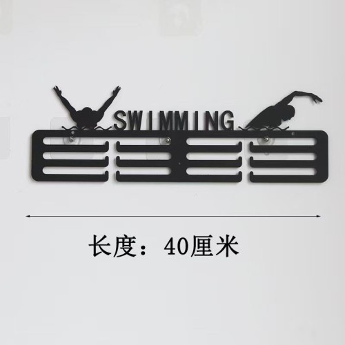 Black medal hanger iron made home use display shelf simple storage rack for collecting medals